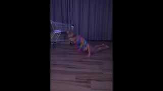 Bree Louise Elbow Stand TikTok In G-string