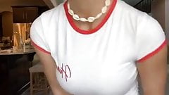 WWE – Peyton Royce dancing on TikTok in T-shirt and shorts